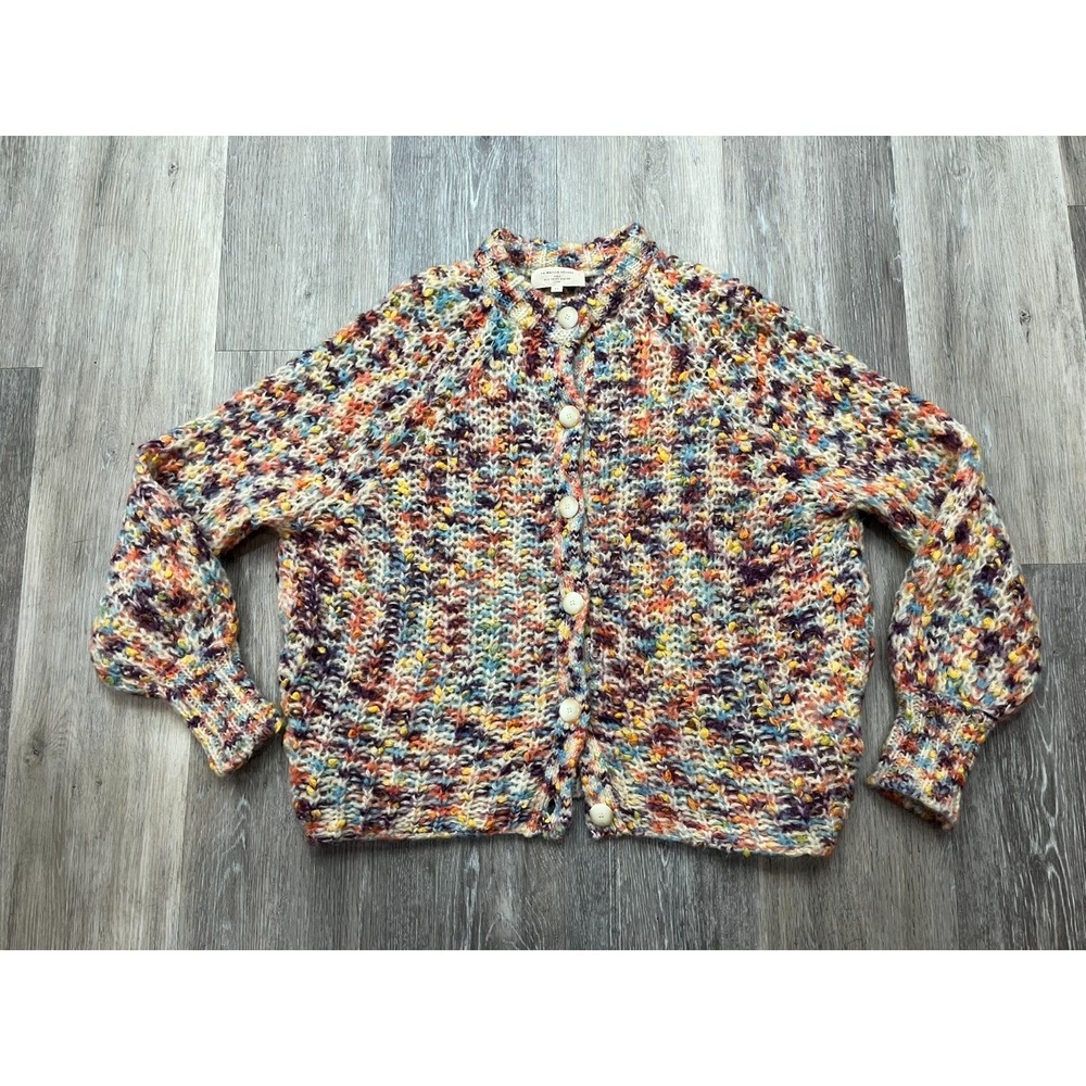 la maille sezane emile cardigan mohair hand knit multicolor sweater paris xs
